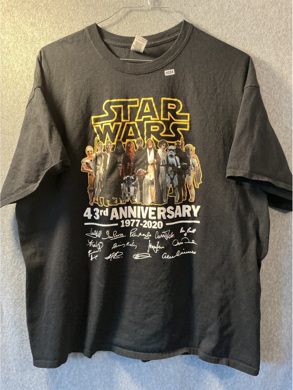 Star Wars 43rd Anniversary 1977 to 2020 graphic T shirt charcoal 2XL